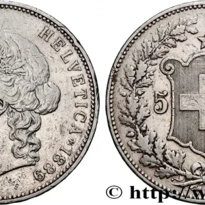 SUISSE 5 Francs Helvetia 1889 Berne fwo_895855 Monde Commande En Gros