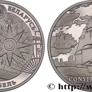 BIÉLORUSSIE 1 Rouble BE (proof) le Constitution : carte maritime / vue du voilier 2010 Varsovie fwo_839509 Monde Nouveauté