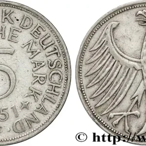 Satisfait Ou Remboursé ALLEMAGNE 5 Mark aigle 1951 Stuttgart fwo_848058 Monde