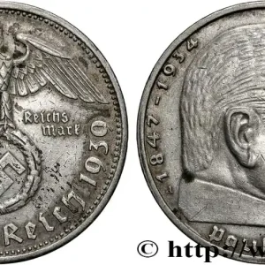 ALLEMAGNE 2 Reichsmark Maréchal Paul von Hindenburg 1939 Berlin fwo_860236 Monde Dernier Modèle