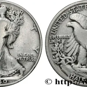 ÉTATS-UNIS D'AMÉRIQUE 1/2 Dollar Walking Liberty 1940 Philadelphie fwo_860240 Monde Offre Limitée