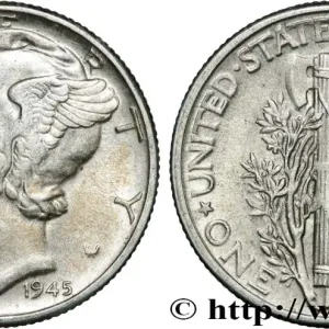 ÉTATS-UNIS D'AMÉRIQUE 1 Dime Mercury 1945 Philadelphie fwo_861166 Monde Édition Limitée