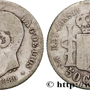 Garantie Incluse ESPAGNE 50 Centimos Alphonse XII 1880 Madrid fwo_862084 Monde
