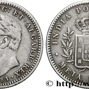 INDE PORTUGAISE 1/2 Roupie Louis Ier 1881 fwo_877454 Monde Réduction