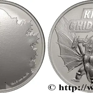 ARGENT D'INVESTISSEMENT 1 Oz - 2 Dollars Roi Ghidorah (Godzilla) 2023 fwo_883366 Monde Réduction