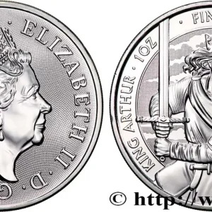 ARGENT D'INVESTISSEMENT 1 Oz - 2 Pounds Roi Arthur 2023 fwo_883912 Monde Certifié
