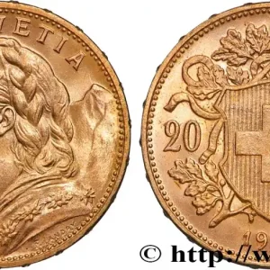 Meilleure Vente OR, PALLADIUM ET PLATINE INVESTISSEMENT 20 Francs "Vreneli" 1915 Berne fwo_884446 Monde