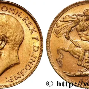 Fait Main OR, PALLADIUM ET PLATINE INVESTISSEMENT 1 Souverain Georges V 1917 Perth fwo_884621 Monde