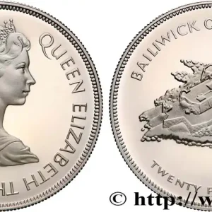 GUERNESEY 25 Pence Proof Elisabeth II, jubilé d’argent / Castle Cornet 1977 fwo_898169 Monde Promotion Saisonnière