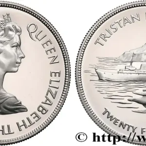 Prix Bas TRISTAN DA CUNHA 25 Pence Proof 25e anniversaire du couronnement d’Elizabeth II 1977 fwo_898170 Monde