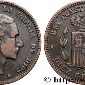 ESPAGNE 10 Centimos Alphonse XII 1879 Oeschger Mesdach & CO fwo_898560 Monde Achat Immédiat