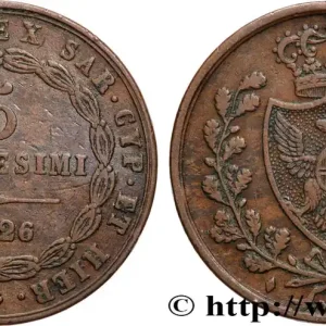 ITALIE - ROYAUME DE SARDAIGNE - CHARLES-FÉLIX 5 Centesimi type au “L” 1826 Turin fwo_898591 Monde Solde