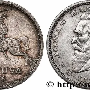 LITUANIE 5 Litai chevalier Vitis / Dr Jonas Basanavicius 1936 fwo_749317 Monde Achetez Aujourd’hui