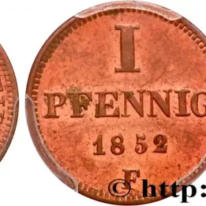 ALLEMAGNE - SAXE - ALTENBOURG 1 Pfennig Friedrich August II 1852 Dresde fwo_893811 Monde Prix Réduit
