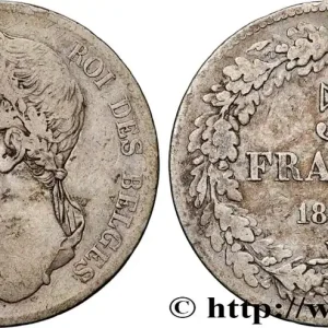 Paiement Sécurisé BELGIQUE - ROYAUME DE BELGIQUE - LÉOPOLD Ier 5 Francs Léopold Ier, tête laurée 1834 Bruxelles fwo_896858 Monde