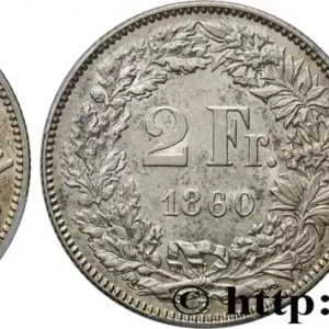 Réduction SUISSE 2 Francs Helvetia 1860 Berne fwo_898288 Monde