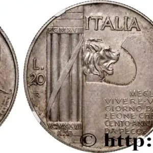 ITALIE - ROYAUME D'ITALIE - VICTOR-EMMANUEL III 20 Lire, 10e anniversaire de la fin de la Première Guerre mondiale 1928 Rome fwo_778141 Monde Commander Vite
