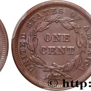 Gros Lot ÉTATS-UNIS D'AMÉRIQUE 1 cent type “Braided Hair” variété à petite date 1842 Philadelphie fwo_878737 Monde