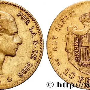 Expédié Aujourd’hui ESPAGNE - ROYAUME D'ESPAGNE - ALPHONSE XIII 10 Pesetas (1879) 1879 Madrid fwo_891200 Monde