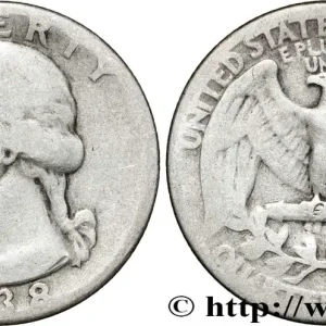 ÉTATS-UNIS D'AMÉRIQUE 1/4 Dollar Georges Washington 1938 Philadelphie fwo_858814 Monde Super Prix