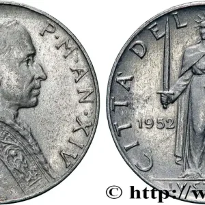 VATICAN ET ÉTATS PONTIFICAUX 5 Lire Pie XII an XIV 1952 Rome - R fwo_862596 Monde Expédié Aujourd’hui