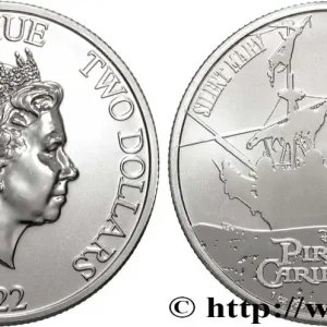 ARGENT D'INVESTISSEMENT 1 Oz - 2 Dollars Silent Mary Pirate des Caraïbes 2022 fwo_883725 Monde Réduction