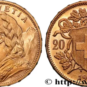 OR, PALLADIUM ET PLATINE INVESTISSEMENT 20 Francs "Vreneli" 1915 Berne fwo_884449 Monde Gros Lot