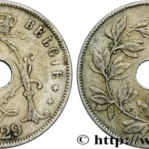 BELGIQUE 25 Centiemen (Centimes) Albert Ier 1929 fwo_896255 Monde Édition Limitée