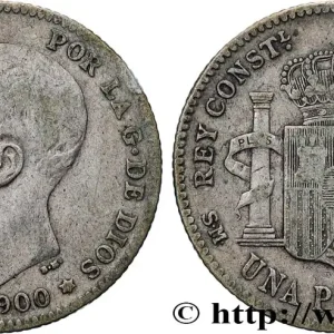 ESPAGNE 1 Peseta Alphonse XIII 3e type 1900 Madrid fwo_900031 Monde Authentique