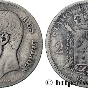 BELGIQUE 2 Francs Léopold II légende française 1866 fwo_900069 Monde Populaire
