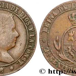 Vente Directe ESPAGNE 2 1/2 Centimos de Escudo Isabelle II 1868 Oeschger Mesdach & CO fwo_900138 Monde