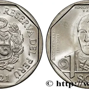 Nouveauté PÉROU 1 Sol série Bicentenaire 1821-2021 : Hipólito Unanue y Pavón 2021 Lima fwo_900347 Monde