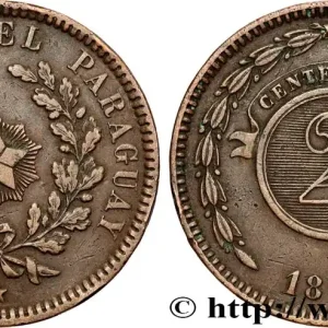 PARAGUAY 2 Centesimos 1870 Birmingham fwo_900529 Monde Garantie Incluse