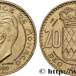 Réduction MONACO 20 Francs Rainier III 1950 Paris fwo_900551 Monde
