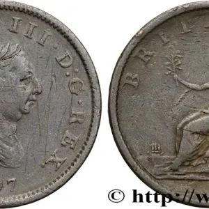 Prix Cassé ROYAUME-UNI 1/2 Penny Georges III tête laurée 1807 fwo_900583 Monde