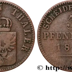 Édition Limitée ALLEMAGNE - PRUSSE 3 Pfenninge Royaume de Prusse écu à l’aigle 1854 Berlin fwo_900654 Monde
