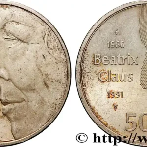 PAYS-BAS 50 Gulden 25 ans de mariage de la reine Beatrix et du prince consort Claus 1991 fwo_900670 Monde Gros Lot