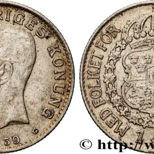 SUÈDE 1 Krona Gustave V 1939 Kungsholmen fwo_900721 Monde Achetez Aujourd’hui