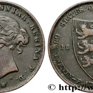 JERSEY 1/24 Shilling Reine Victoria 1877 Heaton fwo_900787 Monde Top Qualité