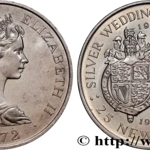 Livraison Gratuite GIBRALTAR 25 New Pence Noces d’argent 1972 fwo_901311 Monde