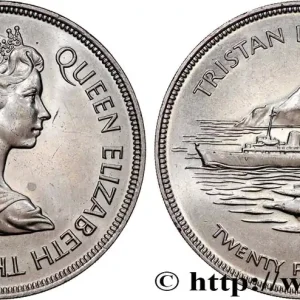 TRISTAN DA CUNHA 25 Pence 25e anniversaire du couronnement d’Elizabeth II 1977 fwo_901356 Monde Livraison Mondiale