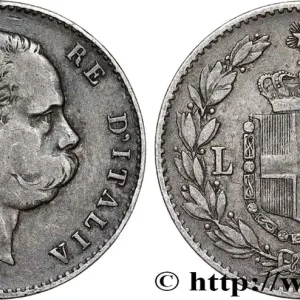 ITALIE 1 Lire Humbert Ier 1887 Milan fwo_901368 Monde Livraison Gratuite