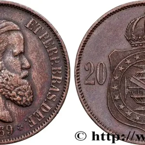 Pas Cher BRÉSIL 20 Réis Pierre II 1869 fwo_901379 Monde