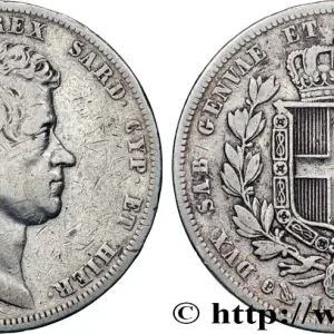 ITALIE - ROYAUME DE SARDAIGNE - CHARLES-ALBERT 5 Lire 1833 Gênes fwo_899639 Monde Meilleur Choix