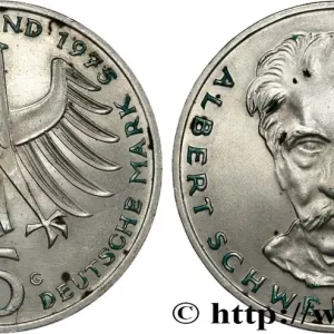 Certifié ALLEMAGNE 5 Mark Albert Schweitzer 1975 Karlsruhe fwo_823397 Monde