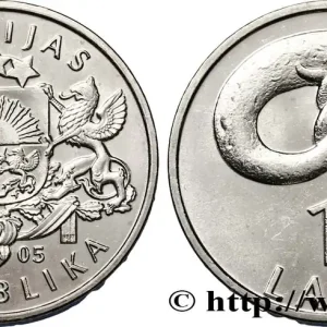 LETTONIE 1 Lats emblème / bretzel 2005 Vienne fwo_842874 Monde Prix Cassé