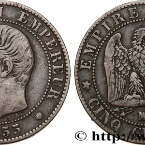Dernier Modèle Cinq centimes Napoléon III, tête nue 1855 Marseille F.116/26 fmd_583097 Modernes