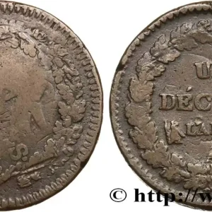 Haute Qualité Un décime Dupré, grand module, "refrappage" du 2 décimes n.d. Paris F.128/- fmd_584521 Modernes