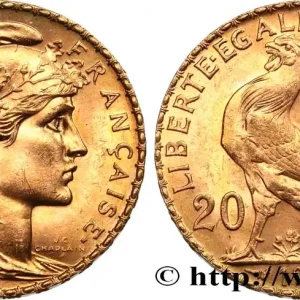 20 francs or Coq, Liberté Égalité Fraternité 1908 Paris F.535/2 fmd_585509 Modernes Gros Lot