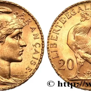 Produit De Marque 20 francs or Coq, Liberté Égalité Fraternité 1908 Paris F.535/2 fmd_585518 Modernes